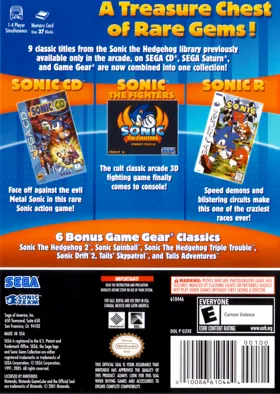 Sonic Gems Collection box cover back